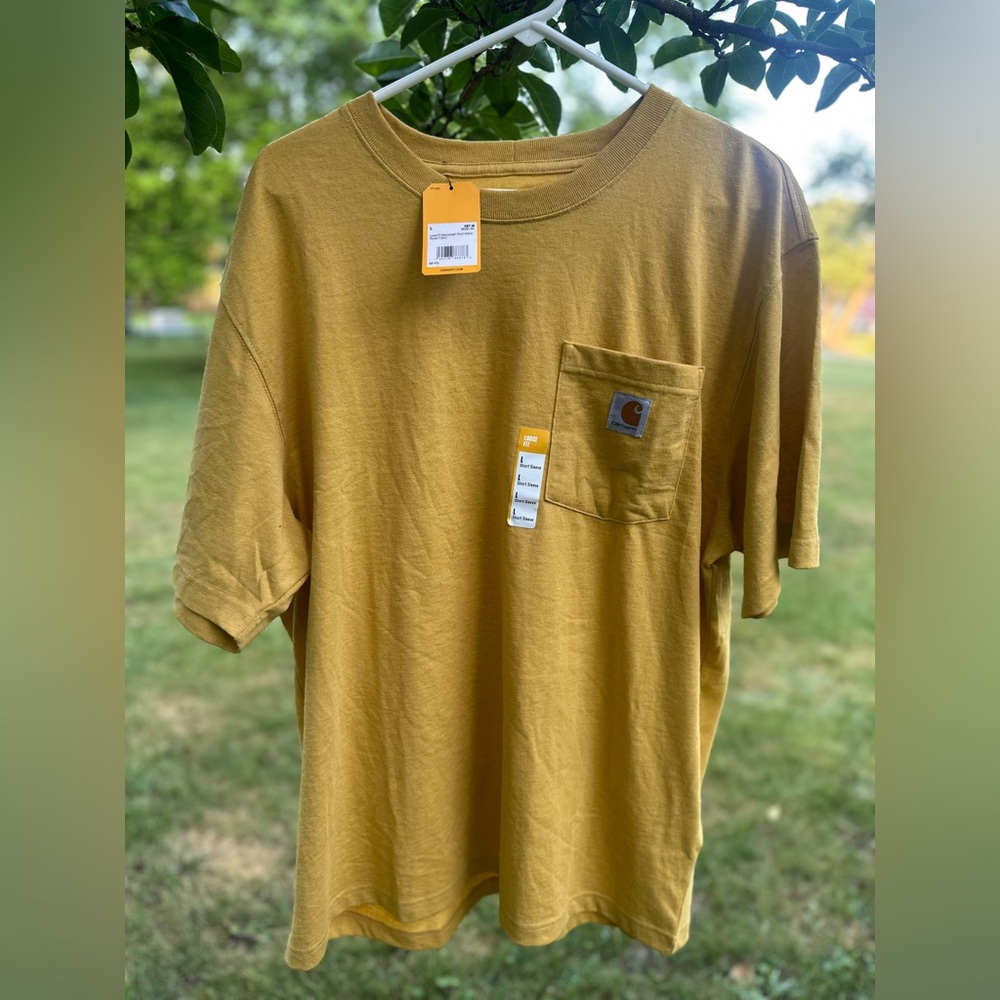 NWT Carhartt Men's Mustard Short Sleeve Pocket Tee - L
